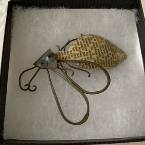Cute bug with text body brooch / pin
